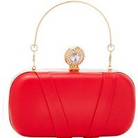 Elegante Rote Gesteppte Box-Clutch