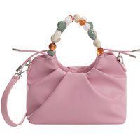 Geraffte Handtasche mit Perlengriff