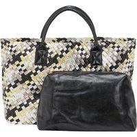Geflochtenes Metallic 2-in-1 Shopper-Set