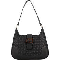 Geflochtene Hobo-Tasche mit Schildpatt-Schnalle