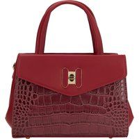 Strukturierte Handtasche mit Krokoprägung