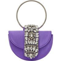 Verzierte Satin-Clutch in Halbmondform