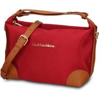Nylon-Handtasche mit veganen Lederakzenten