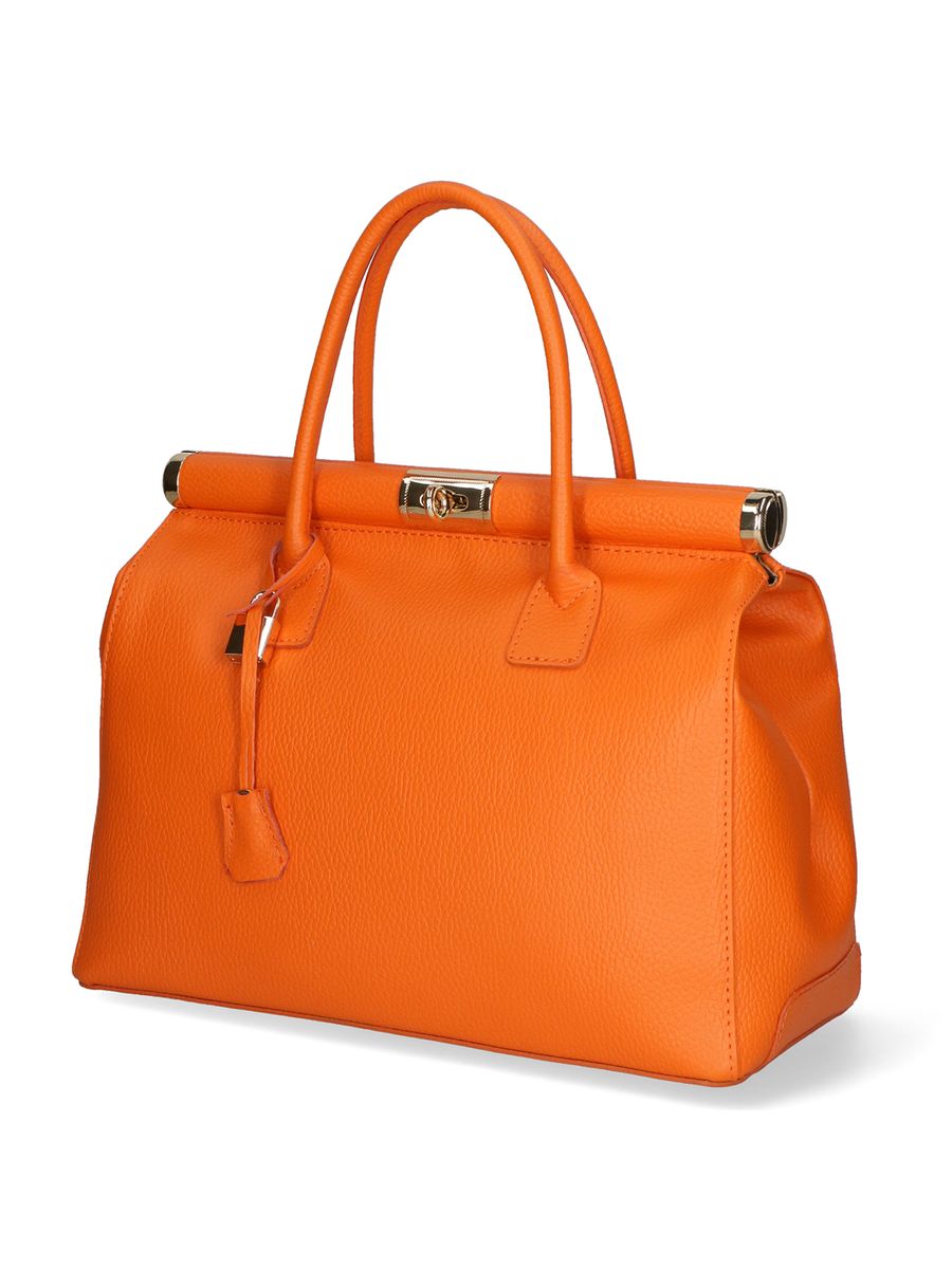 Elegante Henkeltasche aus genarbtem Leder
