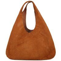 Perforierte Leder Hobo-Tasche