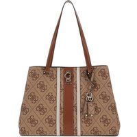 Shopper mit Monogramm-Print und Mittelstreifen