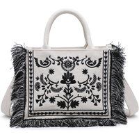Bestickte Canvas-Tasche mit Fransen