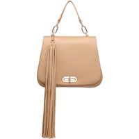 Strukturierte Handtasche mit Fransenquaste