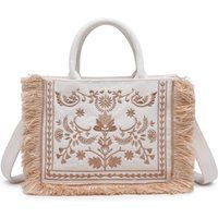 Bestickte Boho-Handtasche mit Fransen