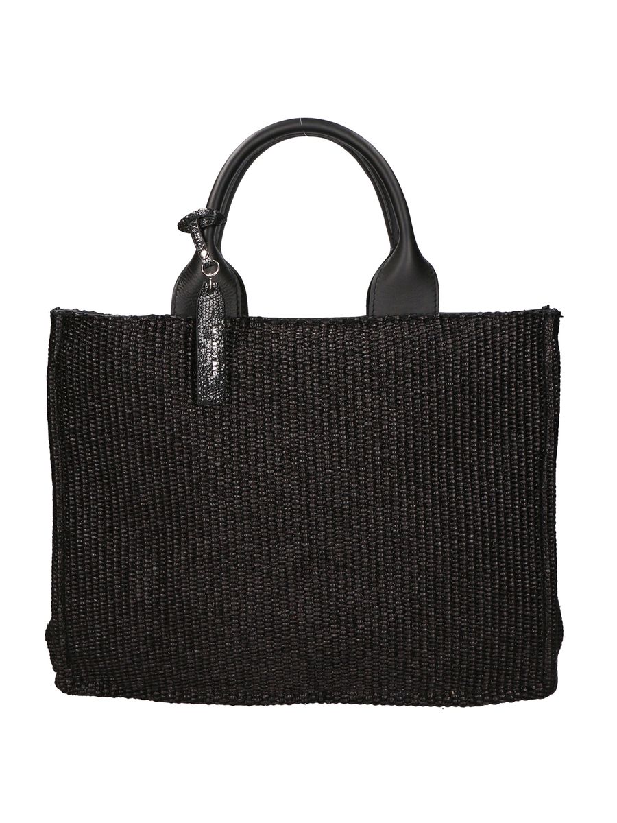 Eleganter Shopper in Flechtoptik mit Ledergriffen