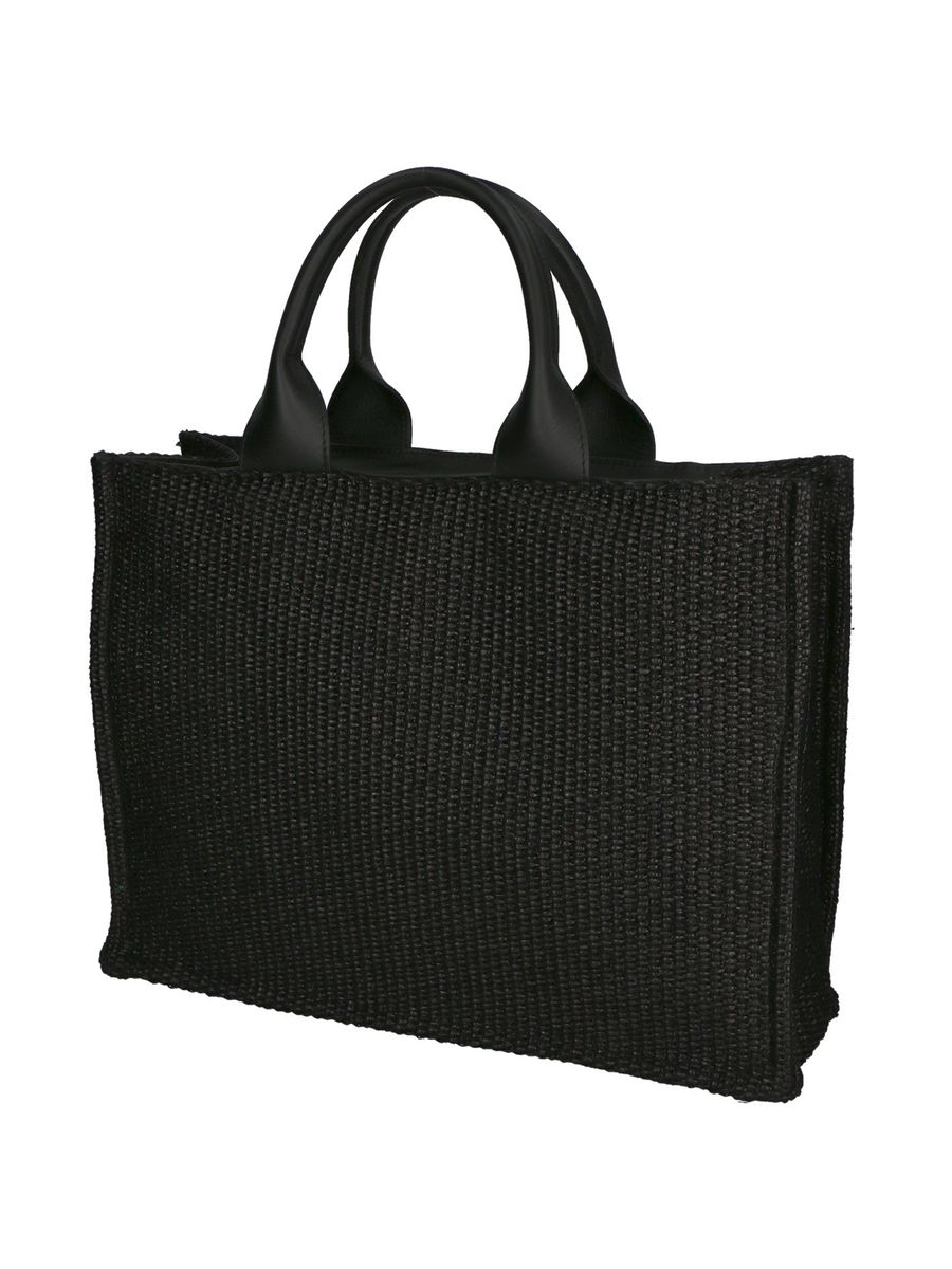 Eleganter Shopper in Flechtoptik mit Ledergriffen