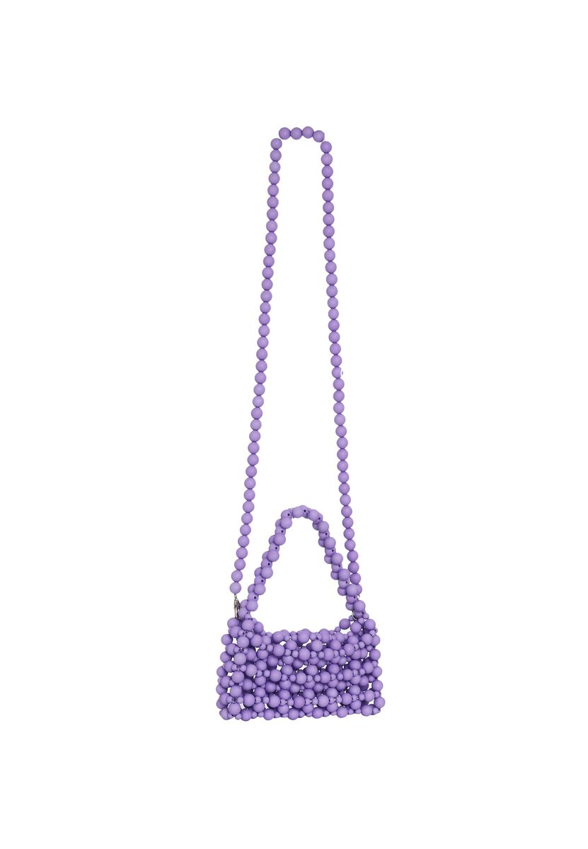Strukturierte Mini-Handtasche mit Perlen