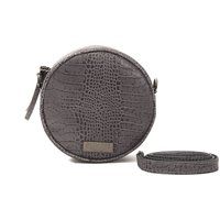 Runde Crossbody-Tasche mit Krokodilprägung