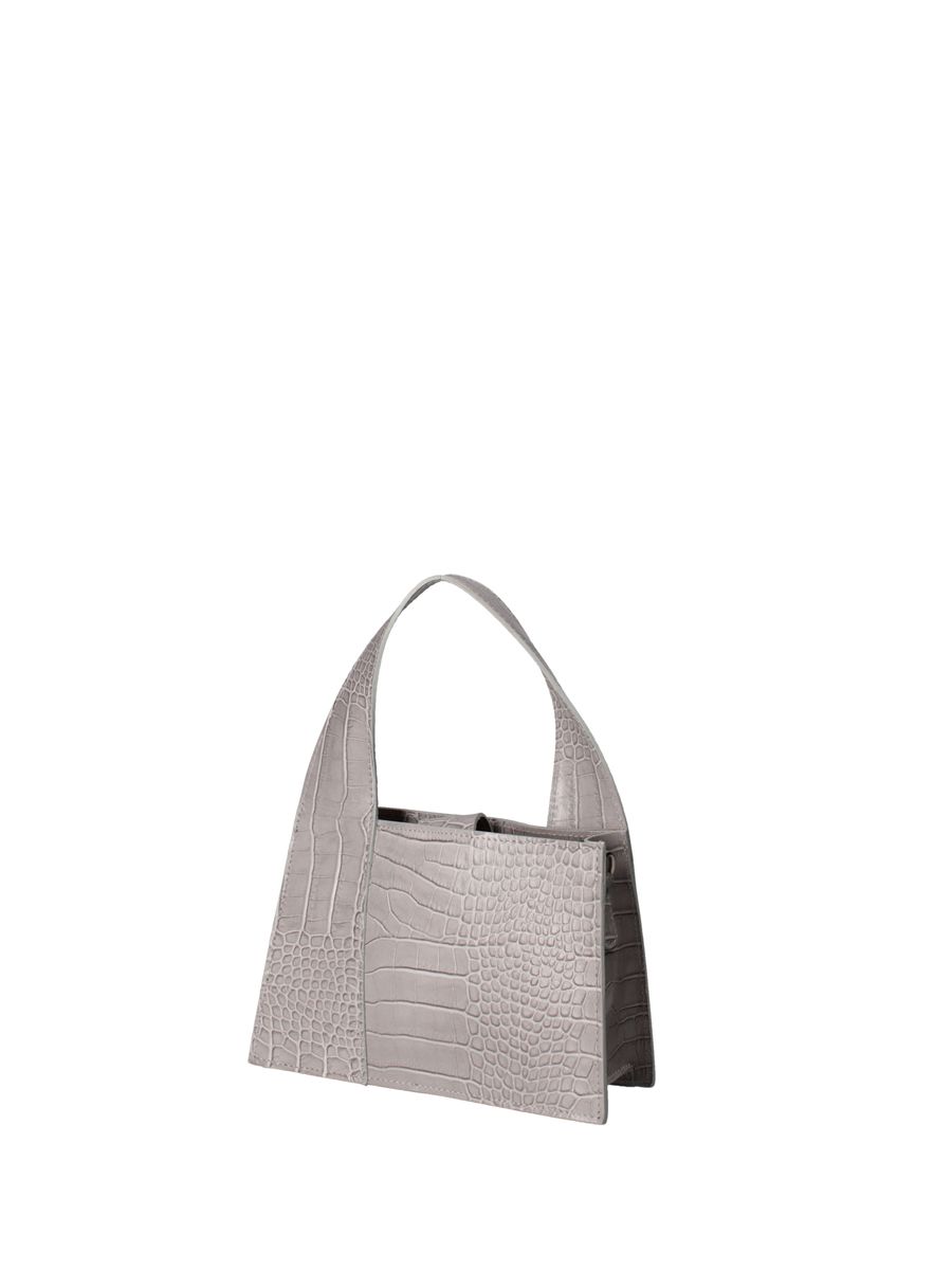 Strukturierte Handtasche mit Krokodilprägung