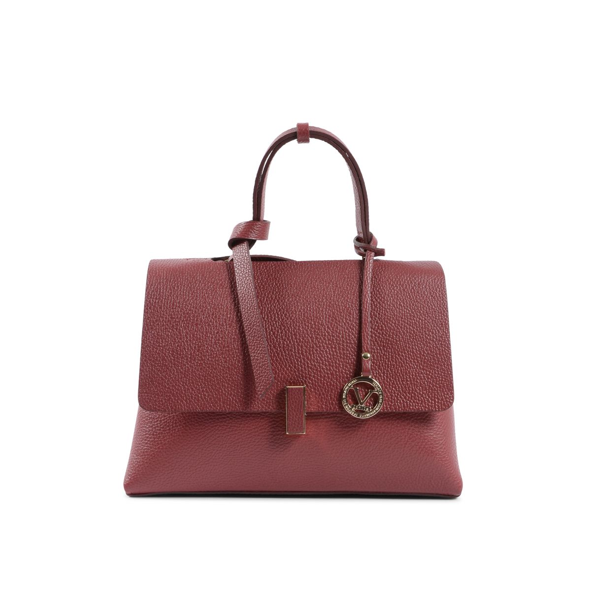 Elegante Henkeltasche aus genarbtem Leder