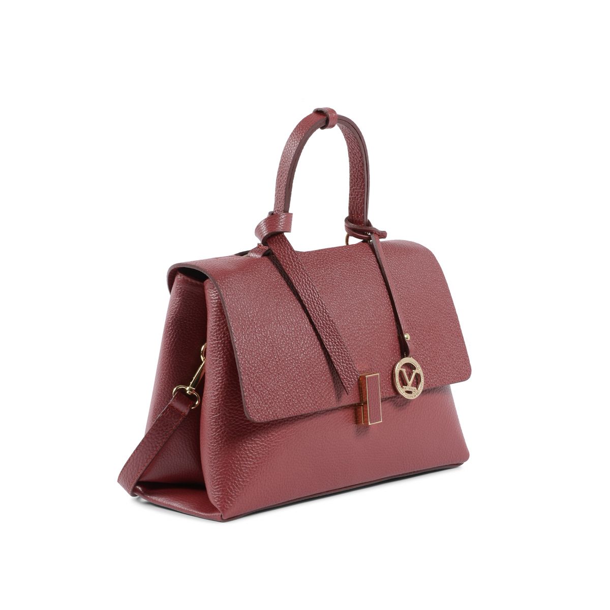 Elegante Henkeltasche aus genarbtem Leder