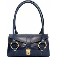 Klassische Leder-Schultertasche mit Messingakzenten