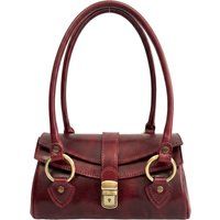 Strukturierte Lederhandtasche mit Henkeln