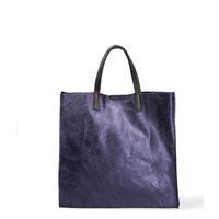 Minimalistischer Shopper aus Metallic-Leder
