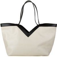 Geometrische V-Ausschnitt Leder Shopper