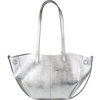 Tragetasche aus geprägtem Metallic-Leder