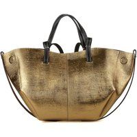 Strukturierte Metallic-Leder-Tote-Tasche