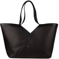 Geflochtene Leder-Shopper mit V-Ausschnitt