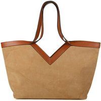 Eleganter Wildleder-Shopper mit V-Ausschnitt