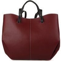 Minimalistische Ledershopper mit Kontrastnähten