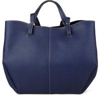 Strukturierte Leder-Tote-Bag
