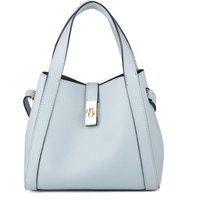 Strukturierte Lederhandtasche mit Drehverschluss