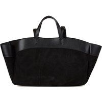 Shopper aus Leder- und Wildledermix
