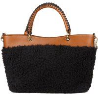 Tote aus Webpelz und Leder