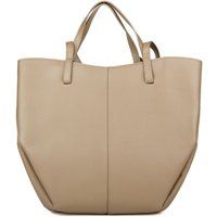 Geometrische Tragetasche aus genarbtem Leder
