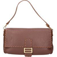 Baguette-Schultertasche aus genarbtem Leder
