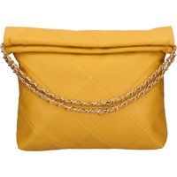 Gesteppte Leder-Schultertasche mit Kette