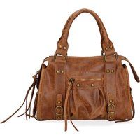 Schultertasche aus Leder im Vintage-Stil