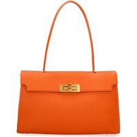 Strukturierte Schultertasche aus genarbtem Leder