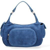 Wildleder-Schultertasche mit Taschen