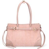 Wildleder-Handtasche mit seitlichen Schnallen