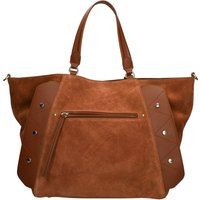 Wildleder-Shopper mit genieteten Einsätzen