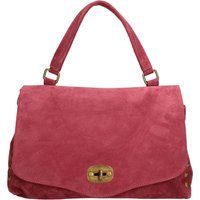 Wildleder-Schultertasche mit Nietenbesatz