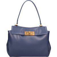 Elegante Lederhandtasche mit goldener Schließe