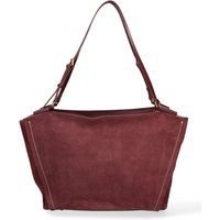Schultertasche aus Wildleder in Trapezform