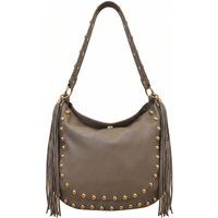 Besetzte Leder-Hobo mit Quasten