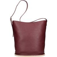 Minimalistische Beuteltasche aus genarbtem Leder