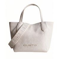 Gekörnte Shopper-Tasche mit Nietenverzierung