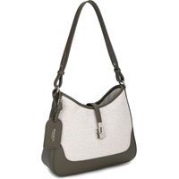 Schultertasche aus Canvas und Kunstleder