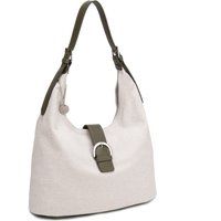 Strukturierte Hobo-Tasche mit Kontrastbesatz