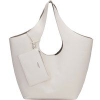Minimalistische genarbte Schultertasche mit Pouch
